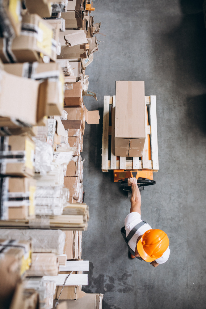 Kraft shipping boxes prepared for orders